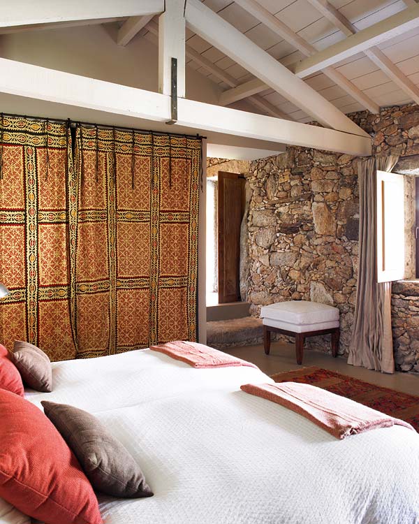 Mediterrán hálószoba térelválasztó függöny