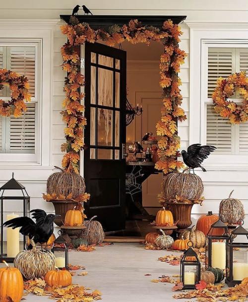 Őszi dekoráció bejárati ajtó