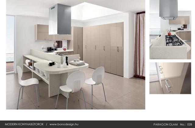 Colombini Paragon Glam olasz konyhabútor kiegésztő tárolószekrényekkel