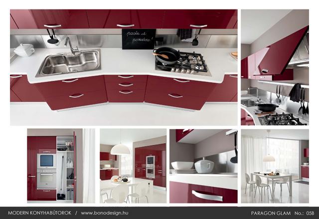 Colombini Paragon Glam olasz konyhabútor piros