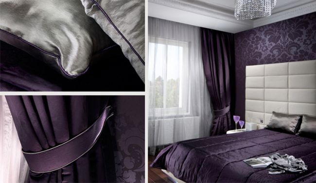 Sötét lila hálószoba függöny