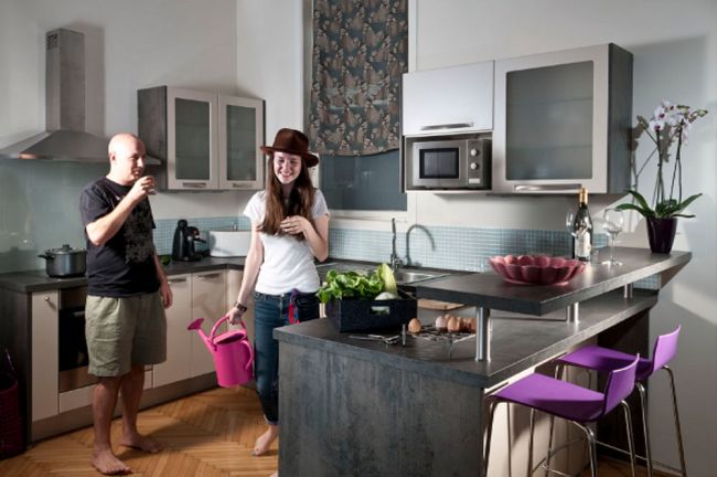 Polgári lakásban modern konyha