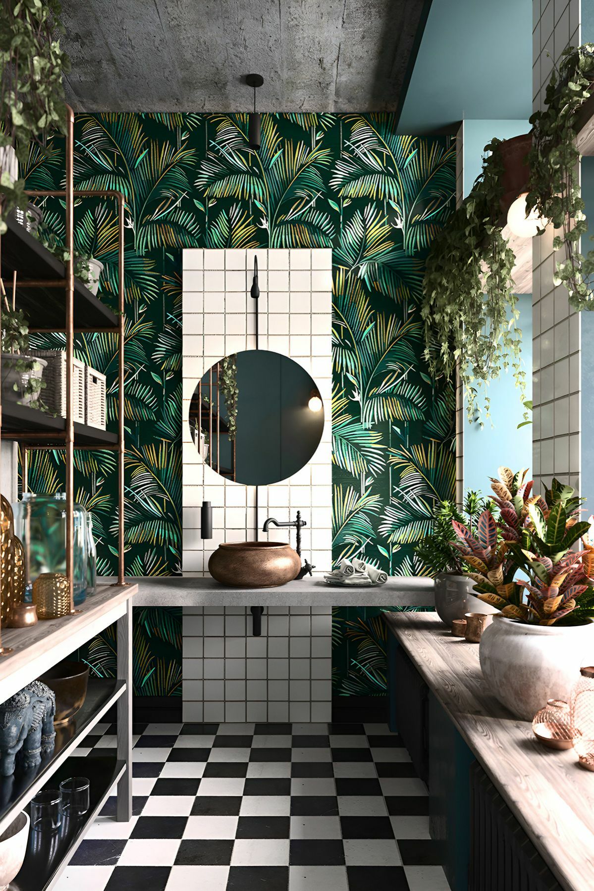 Urban jungle stílusú fürdőszoba - KUT Studio