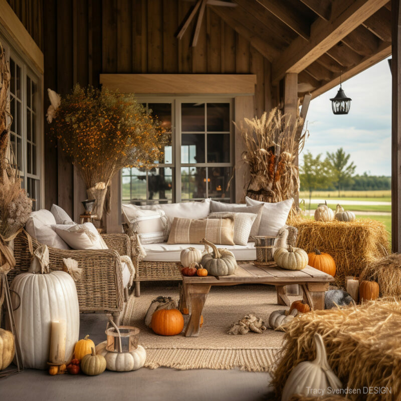Őszi veranda dekoráció