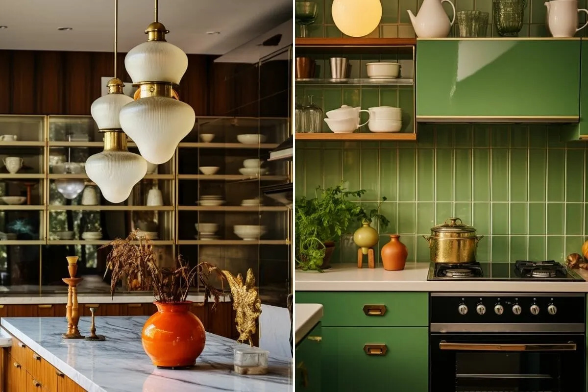 Klasszikus lámpabúra modern konyhában
