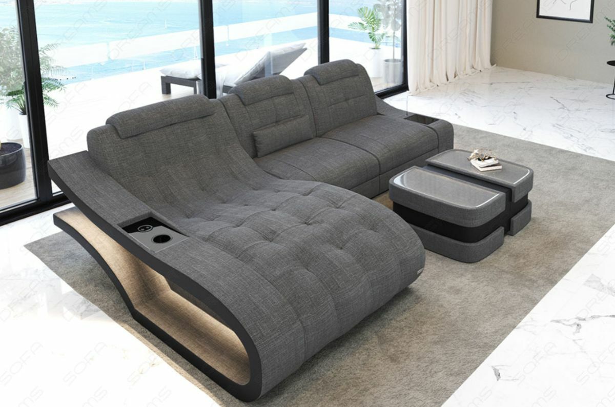 Elegante L szürke kanapé