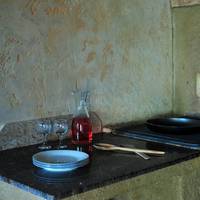 Antik glett rusztikus stílusú konyhában