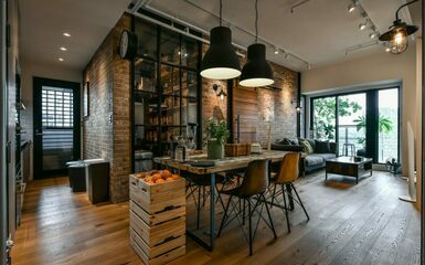 Egy indusztriál stílusú trendi loft lakás Tajvanról, amely időtálló kalandot ígér