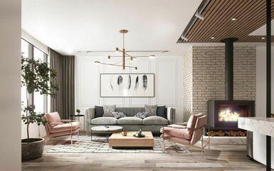 Modern elegancia egybenyitott térben – Inspiráló nappali–konyha–étkező összehangolt dizájnnal