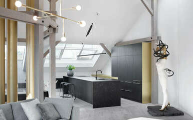 Fém, fa és rendhagyó megoldások - Egy prágai tetőtér lenyűgöző átalakulása