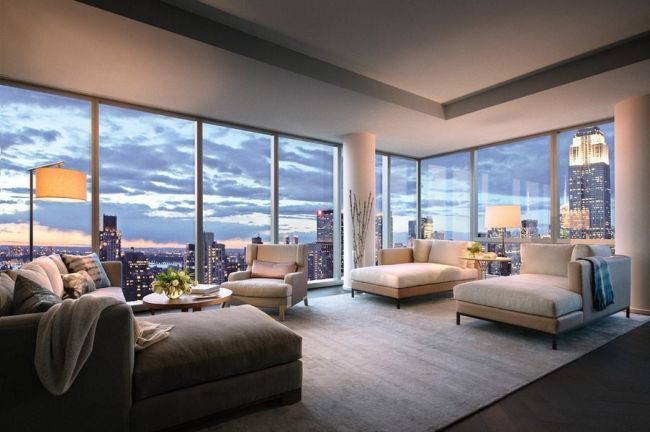 Luxuslakás és nappali Manhattan